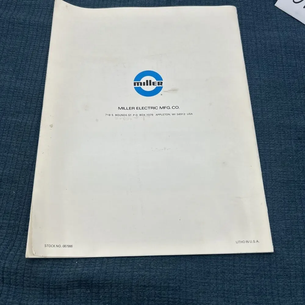 Vintage Miller Submerged Arc Welding Technical Brochure Manual Booklet